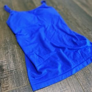Spaghetti Strap Tank Top Padded Casual Top Cami Size Small Blue Basic